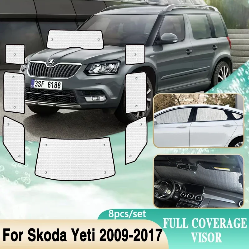 Pełna osłona przeciwsłoneczna do Skoda Yeti Akcesoria 5L 2009 ~ 2017 Pełna osłona przeciwsłoneczna na przednią szybę 2013 2014 2015 2016 2017 2018