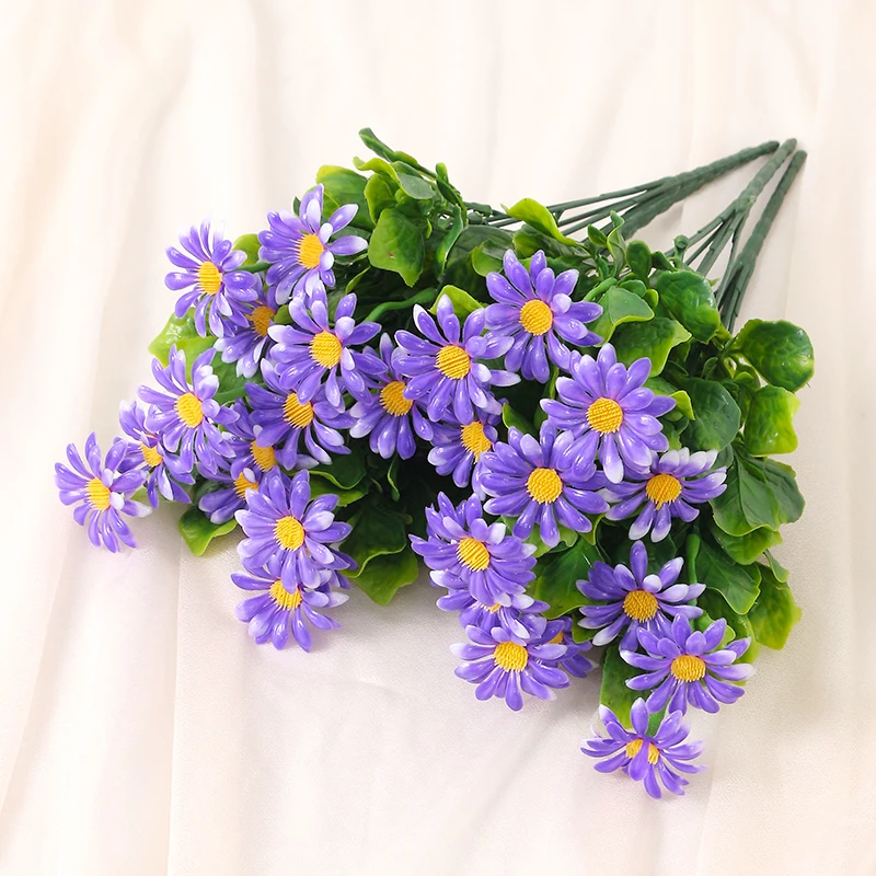 33cm Kunstbloemen Madeliefjes UV-bestendig Kleurvast Plastic Planten Thuis Bruiloft Windows Outdoor Decor DIY Kunstbloemen