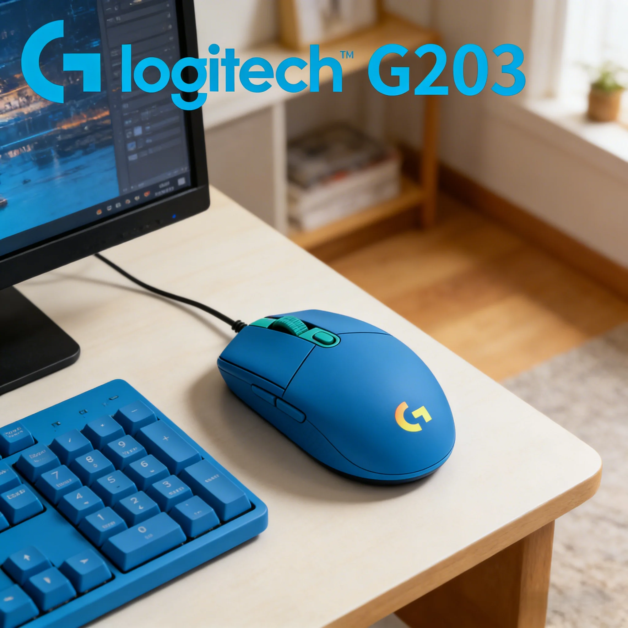 Ratón para Juegos Logitech G203 con Cable, RGB LIGHTSYNC, 6 Botones Programables, Compatible con Windows y Mac para PC y Portátiles