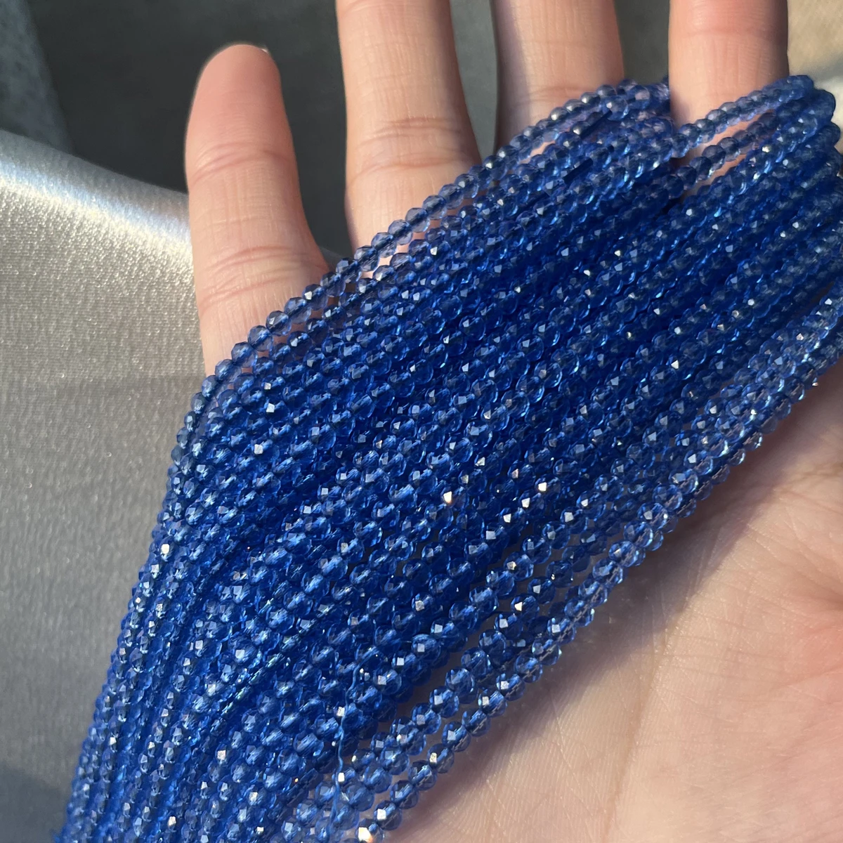 5pcs 2/3mm round Faceted Crystal Glass Beads Semi-Finished Beads for DIY Jewelry Making Accessories Necklace Bracelet 36cm
