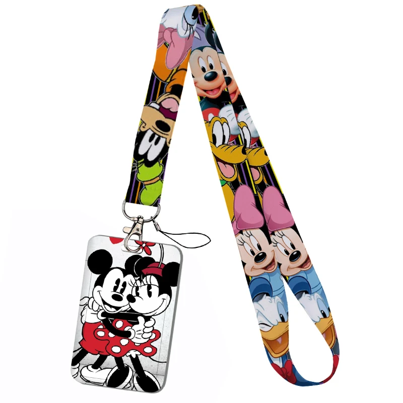Disney Minnie Mouse Cartoon Couple Student ID Dinner keychain Bust Work Set Subway Access Card Holder view 4