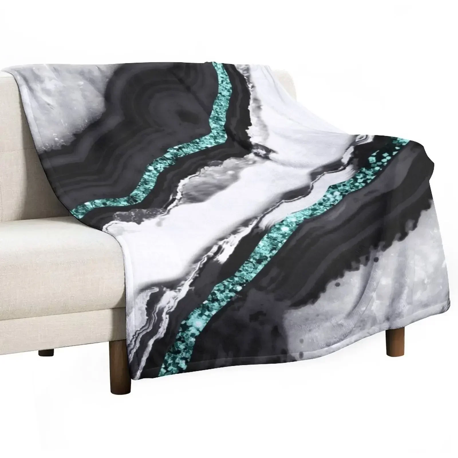 

New Agate Glitter Glam #16 (Faux Glitter) #gem #decor #art Throw Blanket Personalized Gift Sofa halloween for winter Blankets