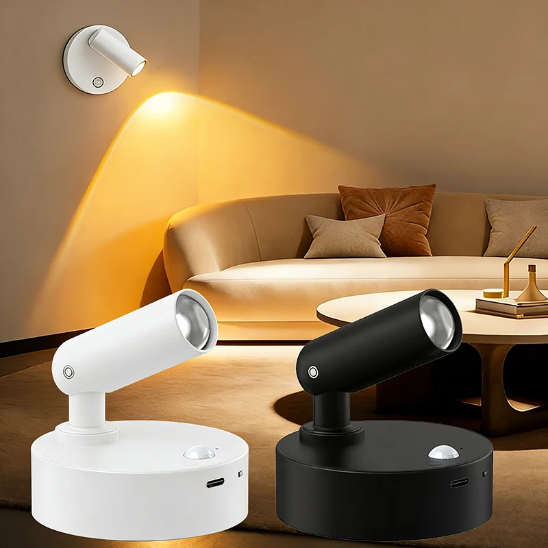 

Беспроводной светодиодный настенный светильник с датчиком движения и 3 режимами цветовой температуры для создания элегантной атмосферы в коридоре, спальне, на лестнице