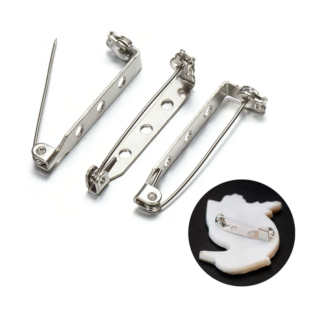 

50Pcs Metal Brooch Clip Pins Blank Base 20/25/30/38mm Safety Catch Holder for Wedding Dress Decoration Jewelry Making DIY Crafts