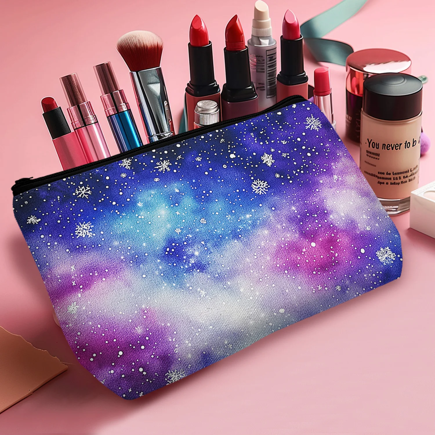 1 Pc Cool Starry Sky Makeup Cosmetic Storage Bag Travel Multifunction Organizer For Adult Women Men Outdoor 8.66x5.51Inch_a