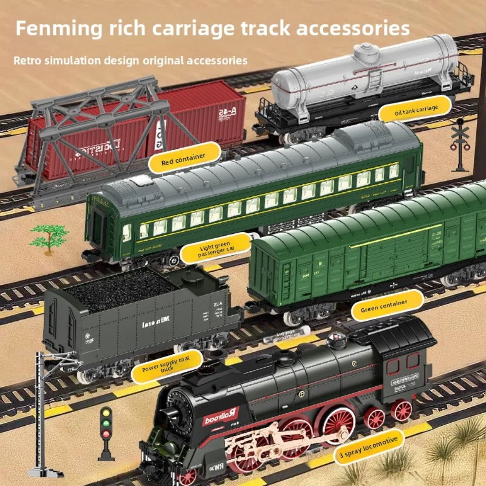 Simulation Classical Railway Locomotive Retro Steam Train Accessories Carriage Accessories Children's Toys for Boy