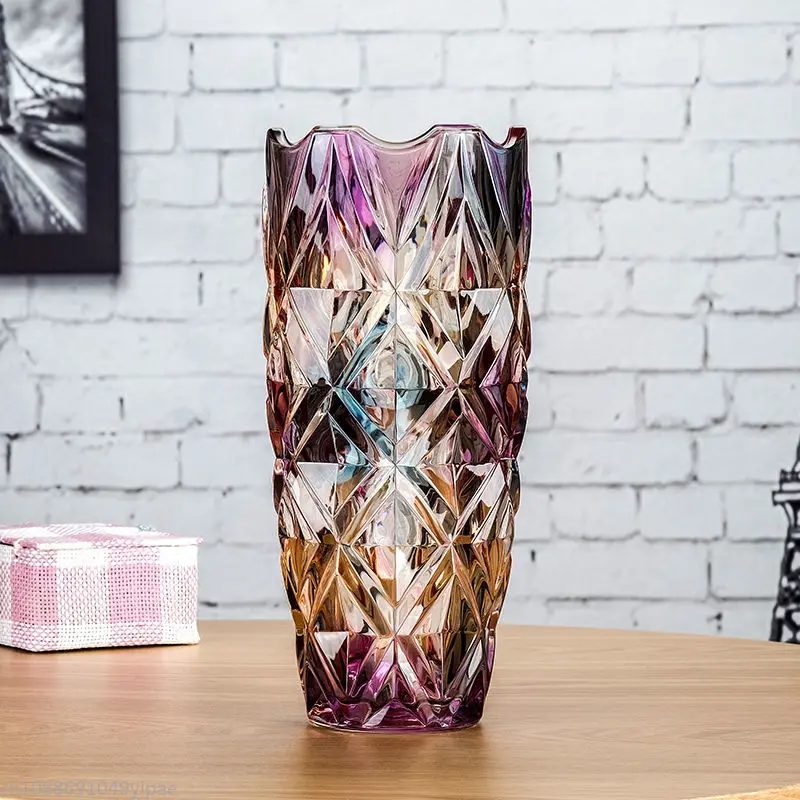 European Style Glass Vase Living Room Decoration Tabletop Decoration Flower Arrangement Hydroponic Container  Flower Vase