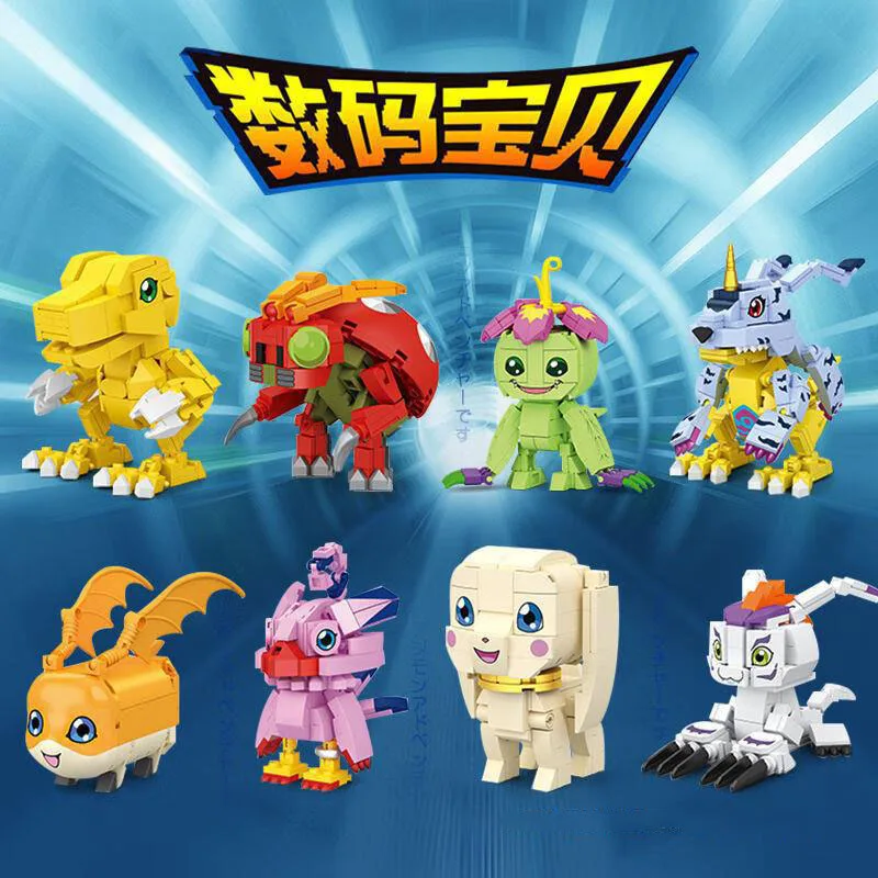 

Digimon Small Building Block Animations and Cartoon Assembly Action Models To Decorate Car Toys As Surprise Gifts for Friends