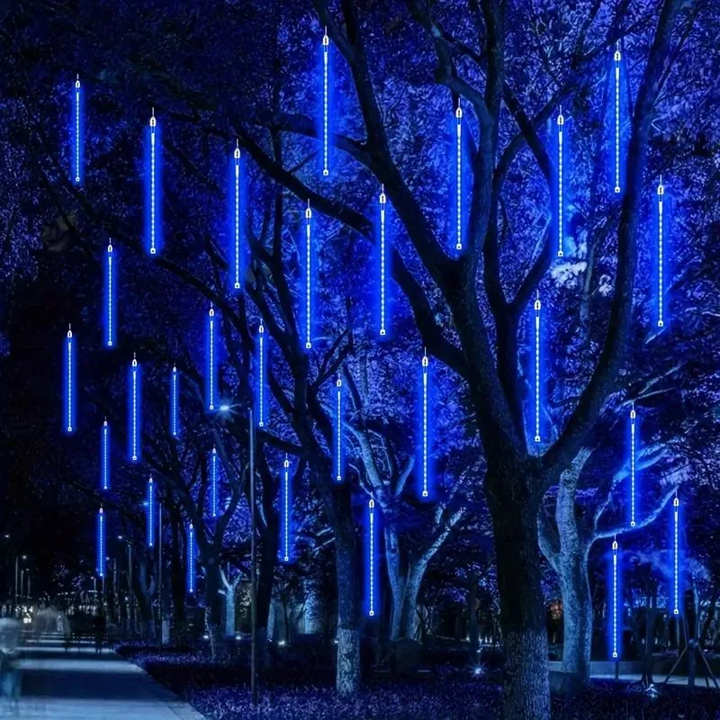 30/50 سنتيمتر ضوء الشمس التخييم الديكور في الهواء الطلق الجنية أضواء 8 أنابيب Led النيزك دش المطر سلسلة ضوء لحديقة شجرة تزيين