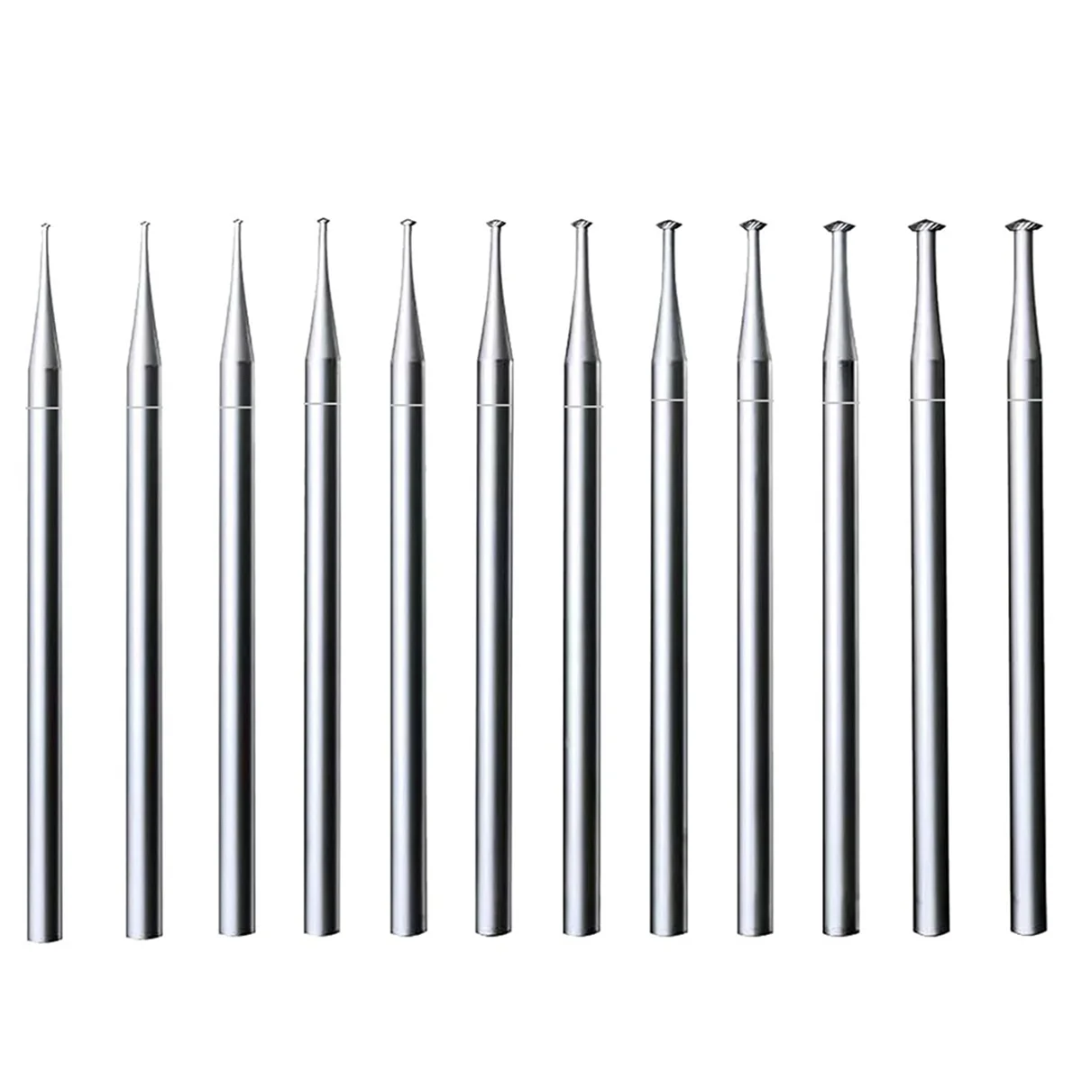 AT53 12Pcs 45º Hart Burr - 3/32 Inch Shank Jewelry Engraving Bits 45 Degree Heart Burs for Lapidary 009-023