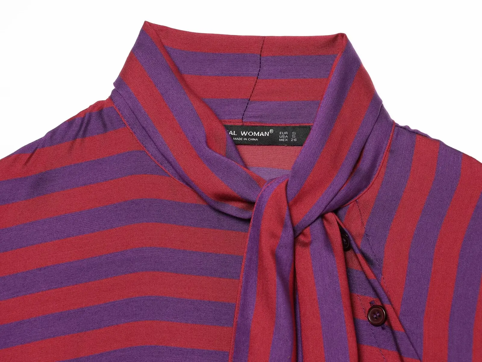 BSAY 2026 Neue Damenmode Elegantes Hemd mit Stehkragen, Wickel-Front, Streifenmuster, Schleife, Langen Ärmeln, Lockerer Passform und Dekorativen Knöpfen – Detail 12
