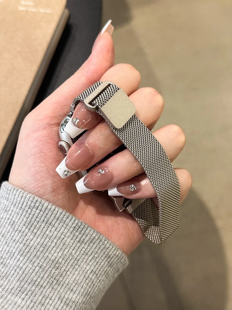 Cute Cat Milanese Band For iWatch Ultra 2 10 9 8 7 6 5 4 Metal Bracelet Strap For Apple Watch 38mm 40mm 41mm 42mm 45mm 46mm 49mm