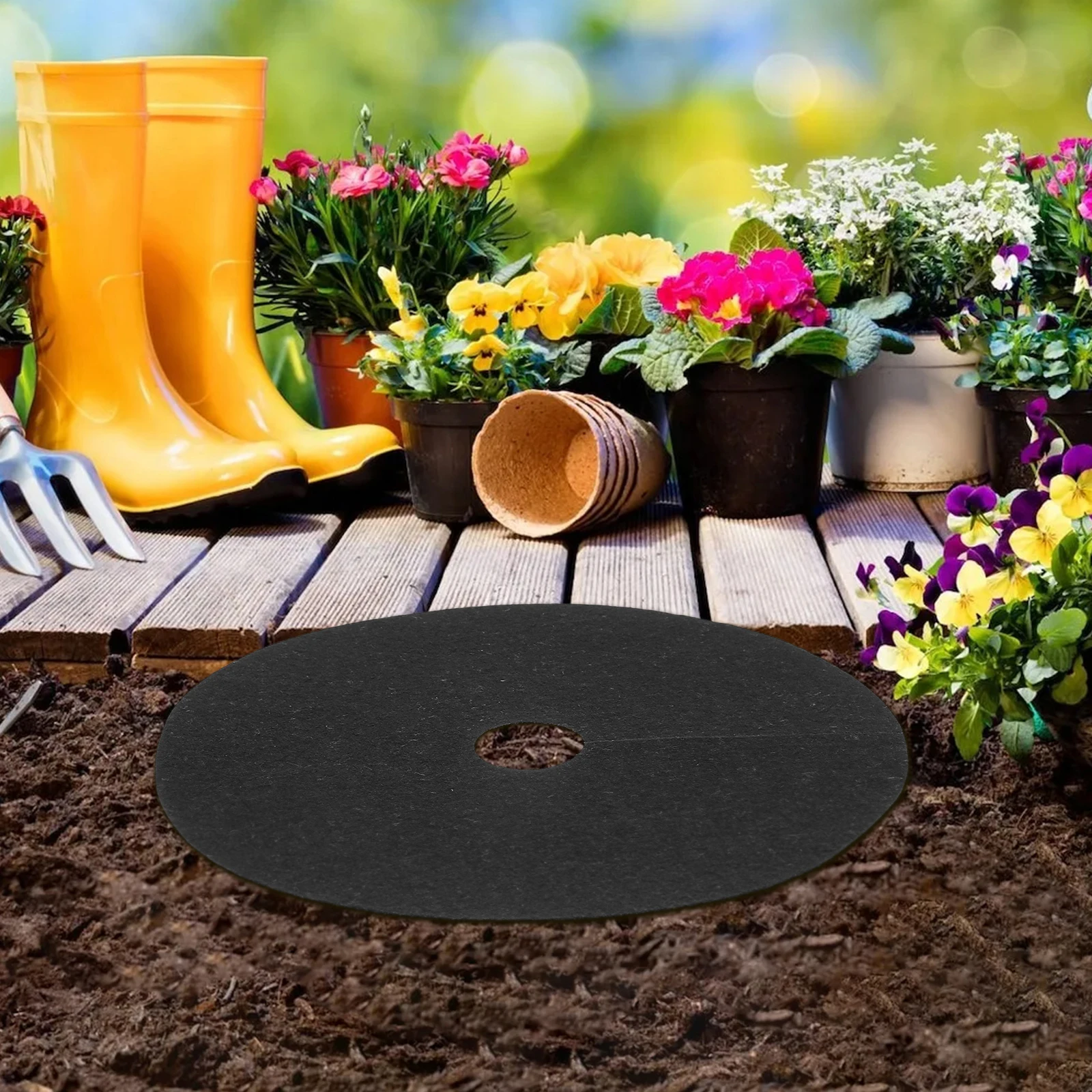 

20pcs Anti Cloth for Garden 27cmx4cm Black Tree Ring Long Ring Fabric lasting Gardening Use