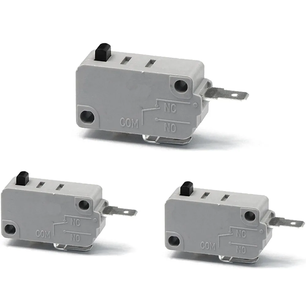 

2PCS KW3A 125V/250V 16A Normally Micro Open Switch 2 Pin Silver Contact Micro Switch for Microwave Oven Washing Machine
