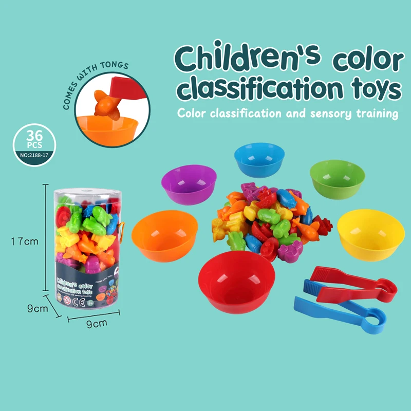 Gioco di abbinamento arcobaleno per bambini Cognizione animale Arcobaleno Colore Ordinamento Allenamento motorio fine Montessori Educazione sensoriale Puzzle Giocattolo regalo