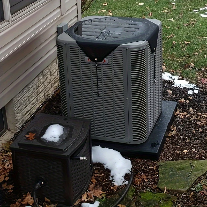 Heavy-Duty Waterproof Air Conditioner Cover - Outdoor AC Protector with Elastic Fasteners for Winter Condenser & Heat Pump