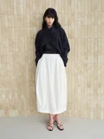 ZIQIAO 2026 Spring Women's White Sculptural Bud Skirt - Mid-Length A-Line Floral-Inspired Design for Casual and Date Wear 4