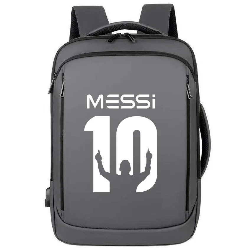 

Multi-Use Laptop Backpack Soccer Superstars ME SSI Letter Number 10 Print Unisex Notebook USB Port Waterproof Computer Rucksack