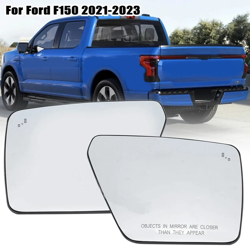 Blind Spot Heated Mirror Glass Door Wing Glass Lens For Ford F150 2021-2023