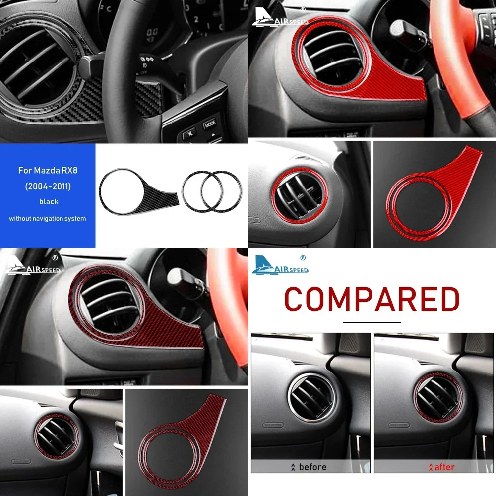 

Soft Carbon Fiber Interior Trim Sticker for Mazda RX8 2004 2005 2006 2007 2008 2009 2010 2011 Car AC Vent Decorative Film