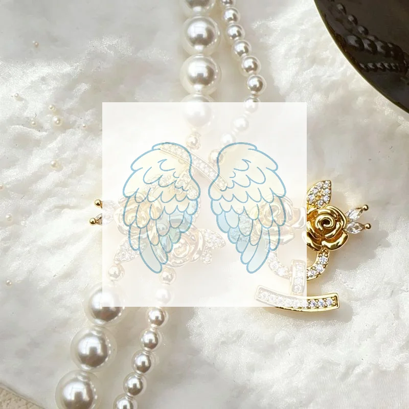 Rose Pearl Brass Multi-Row Bracelet Necklace Set Secure End Connecting Buckle for Bridal Shower Party Souvenir