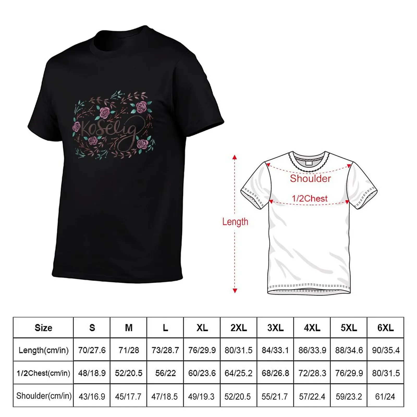 Koselig - Rosy Floral T-Shirt t shirts for man pack white t shirt man cotton man t shirts cotton T-Shirt