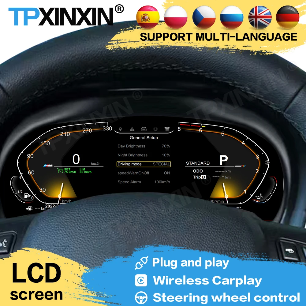 

Plug and Play Digital Performance Display Dashboard For BMW 3 Series E90 E91 E92 E93 2005-2012 DenaliDigital Instrument Cluster