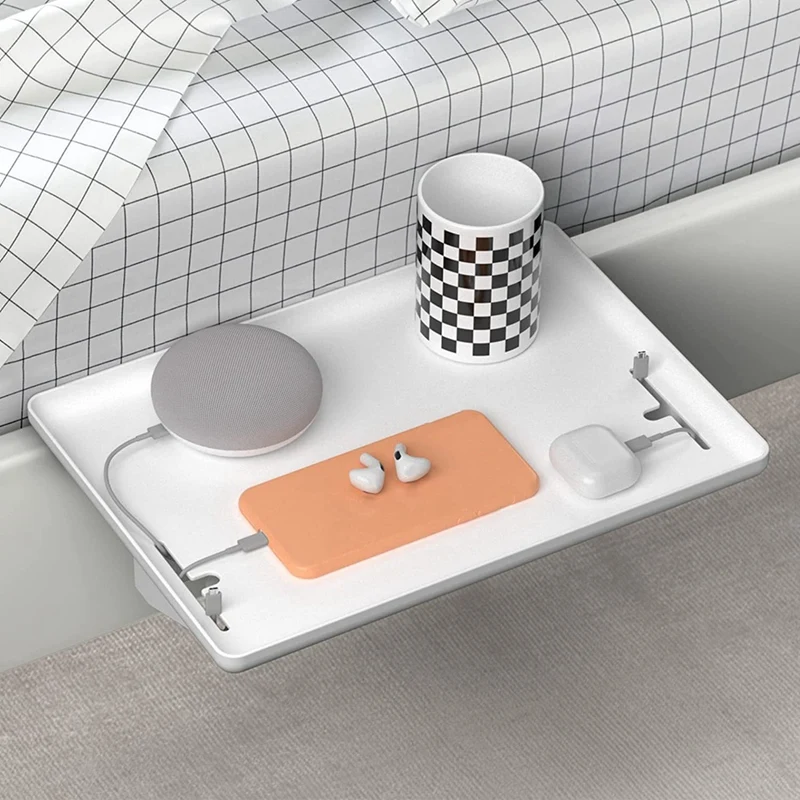 Hanging Bedside Storage Shelf Clip-On Bedside Tray Floating Furniture For Bunk Bed Organization Mobile Rack