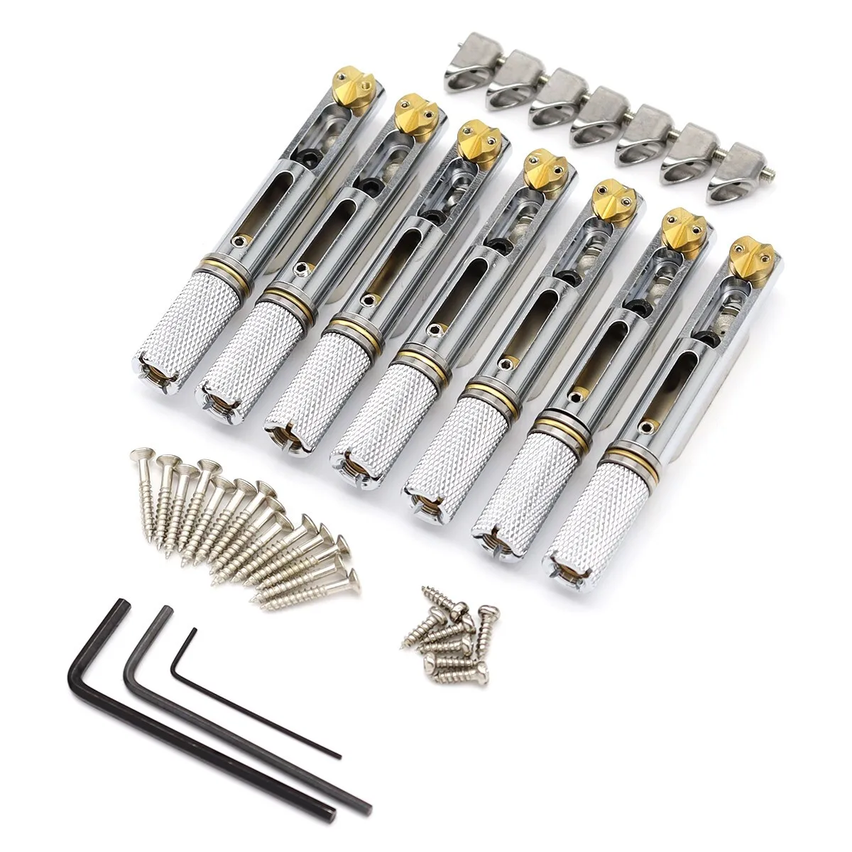 

Best Price 7 Strings Headless Guitar Bridge Saddle Single Bridge for Headless Guitar chrome