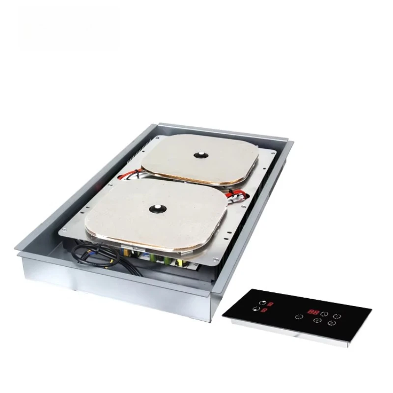 Household Kitchen 220V 2 Burner Stone Countertop Invisible Half Bridge Electric Cooker Countertop Hidden Induction Cooker