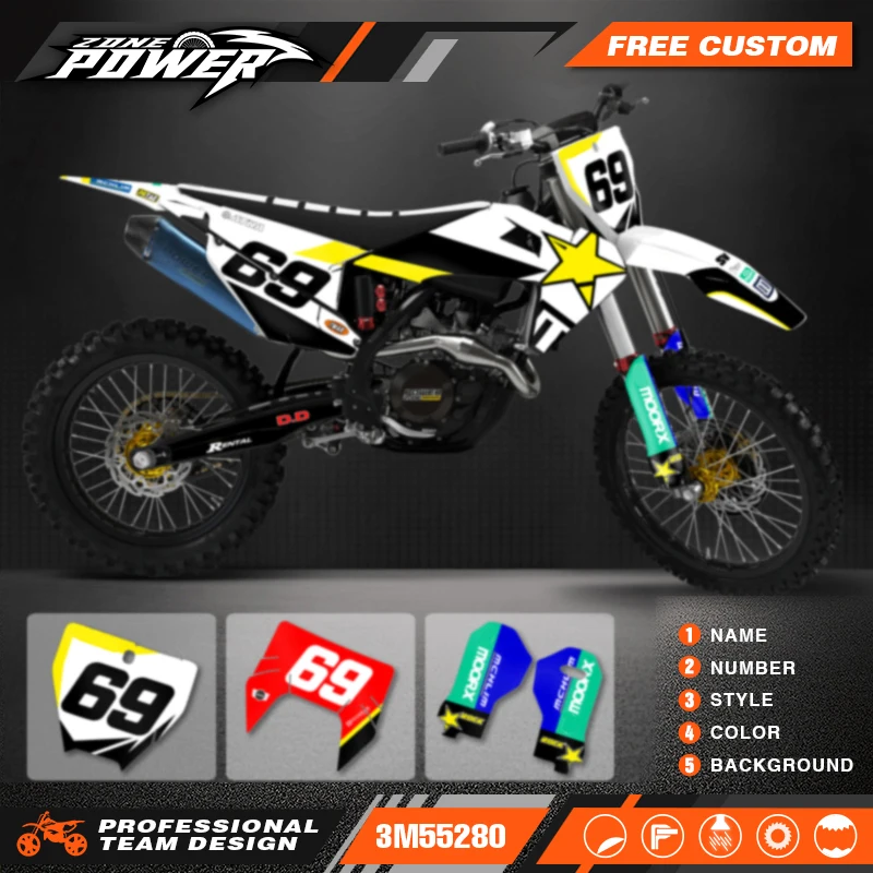 Powerzone Full Graphics Decals Sticker Kit DECO for Husqvarna TE FE 150 200 250 300 350 400 450 2020 2021 2022 2023 TC FC 19-22