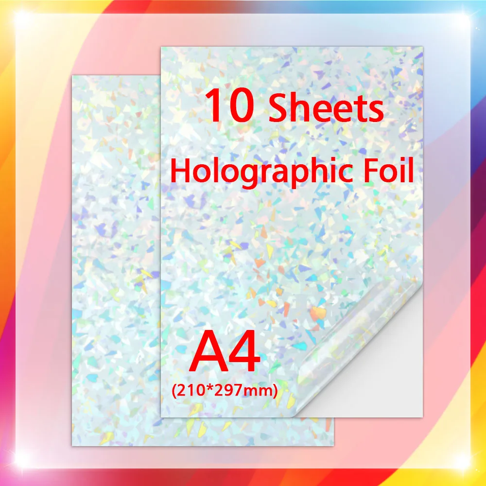 

10Sheets Cold Lamination Film Stars Glitter Holographic Hot Stamping On Photo Laminating Film to Protect Photos, Specimen Making