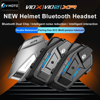 Vimoto XR/V10S/V10X Motorcycle Helmet Bluetooth Headset Intercom IPX67 Waterproof Noise Reduction Multi-person Music Sharing