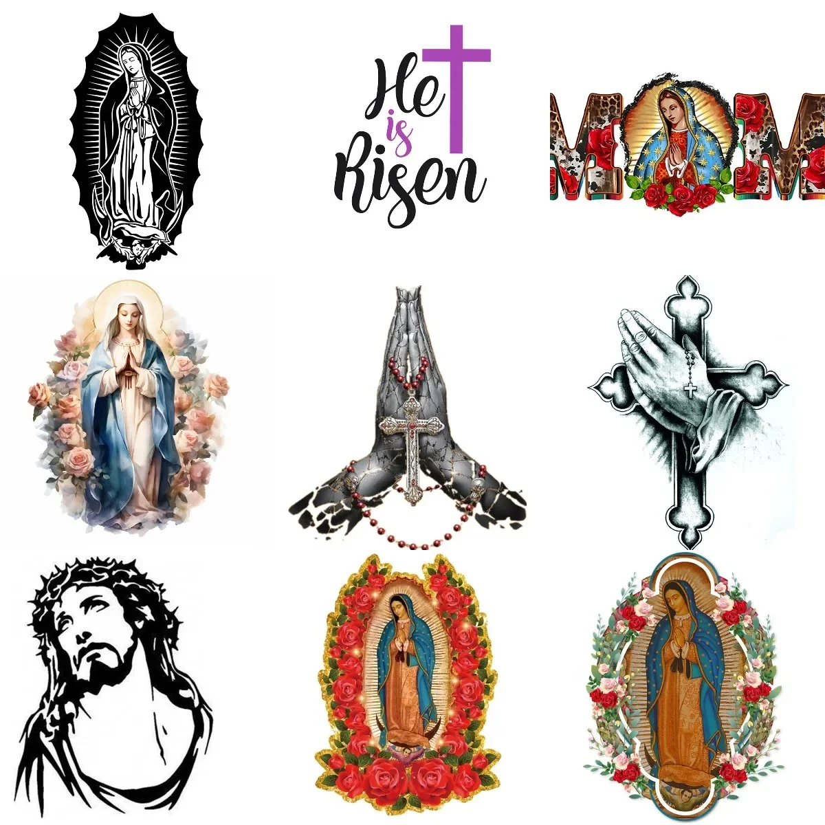 

Virgin Mary Jesus Christ PVC Waterproof Stickers Accessories for Decorate Car Van Table Bicycle Wall Motorcycle Off-road