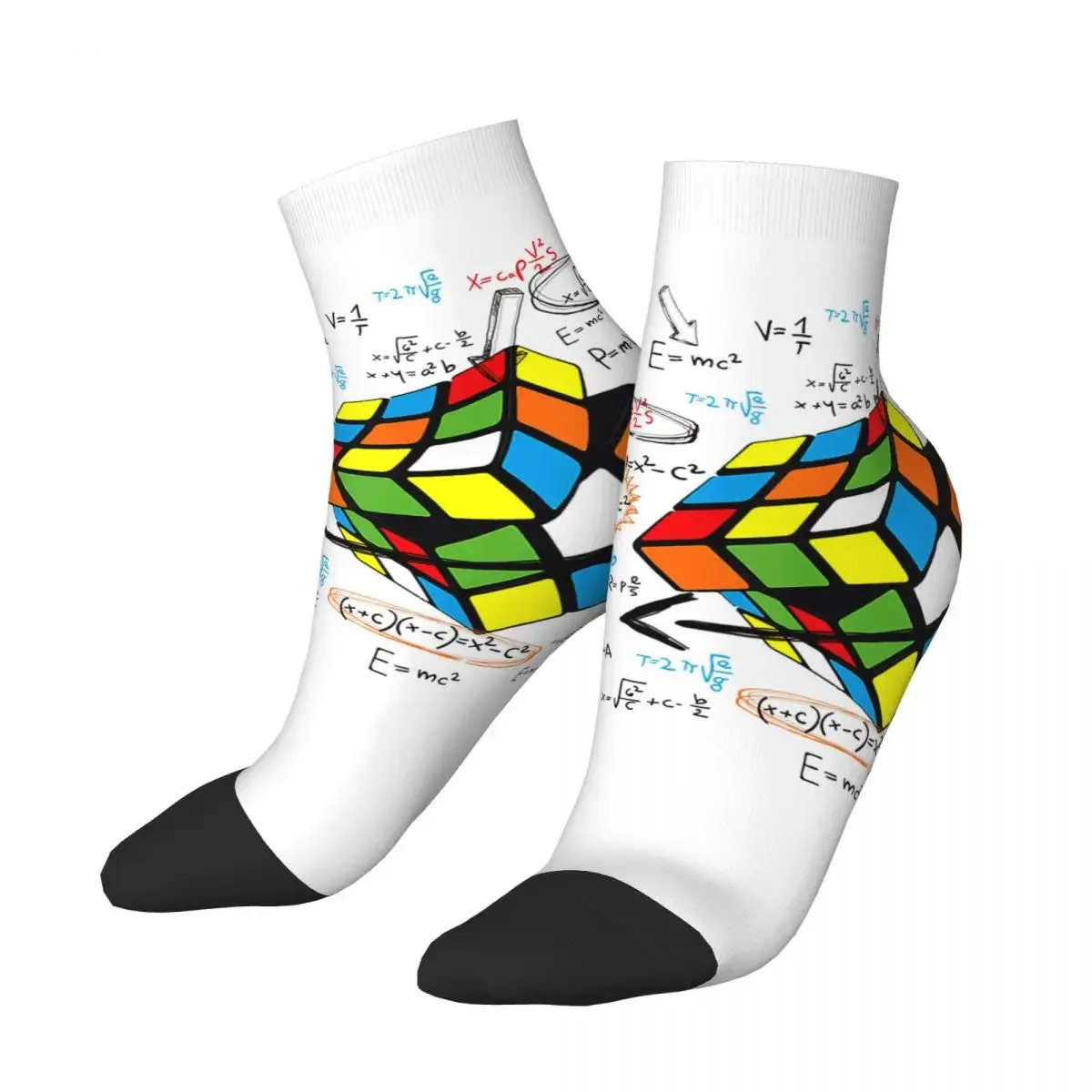 Math Rubix Rubixs Men's Crew Socks Unisex Funny 3D Print Dress Socks