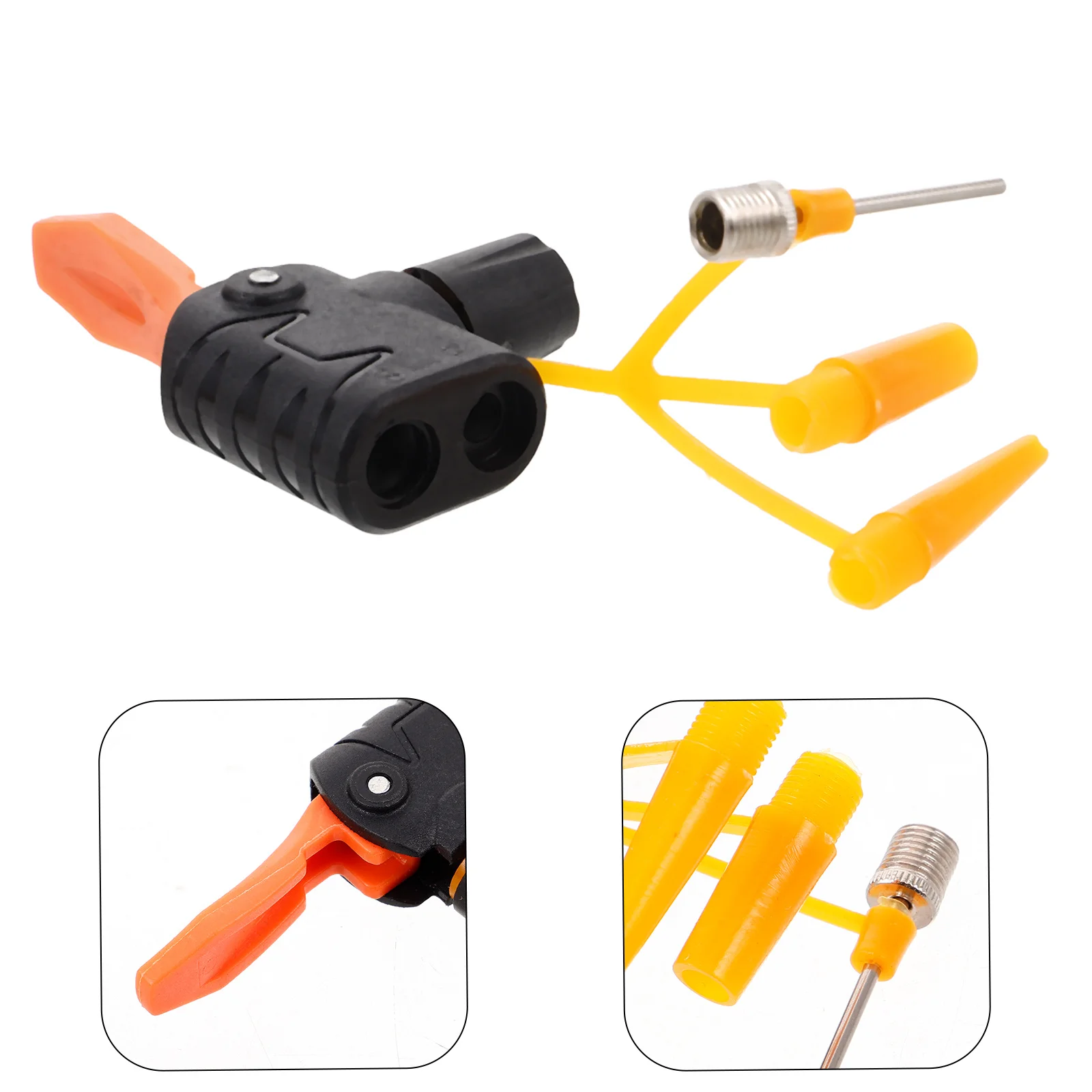 

5Pcs Bike Tire Pump Adapter Dual Use Adjustable Nozzle Set Selfswitching Leakproof Inflator Cycling Pump Replacement Accessories