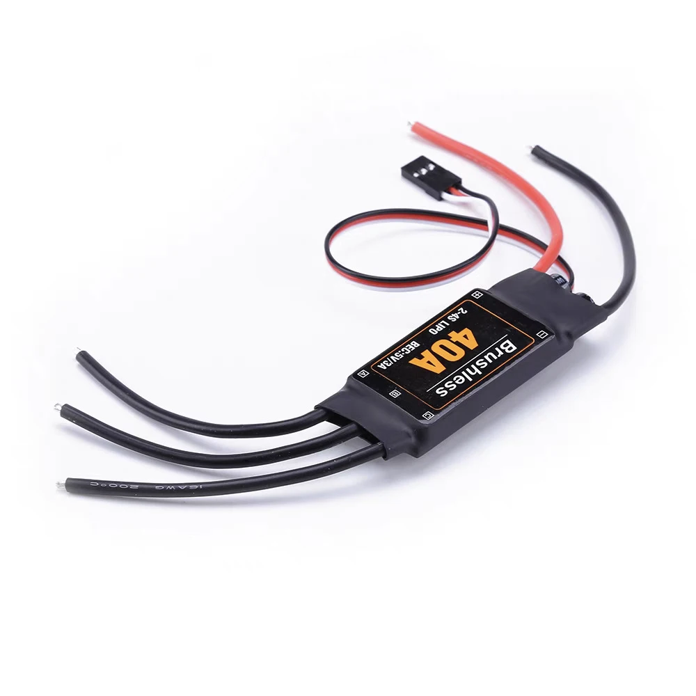 40A ESC 브러시리스 전자 속도 컨트롤러 2-4S, RC FPV 쿼드콥터 고정익 모델 항공기용 5V3A UBEC 포함