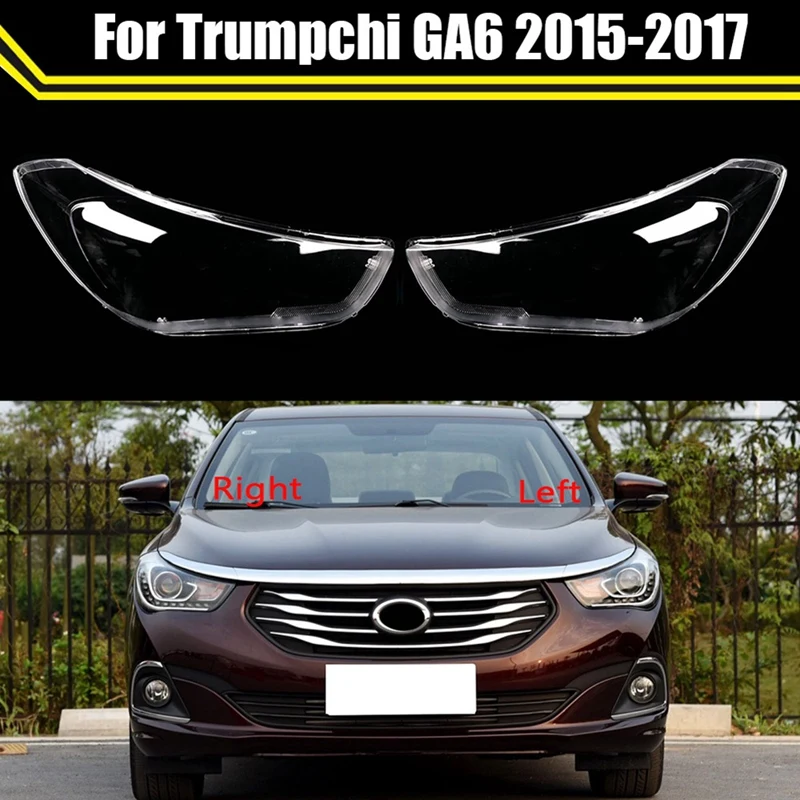 Headlight Glass Lamp Headlight Lamp Cover Auto For Trumpchi GA6 2015-2017 (1 Pair)