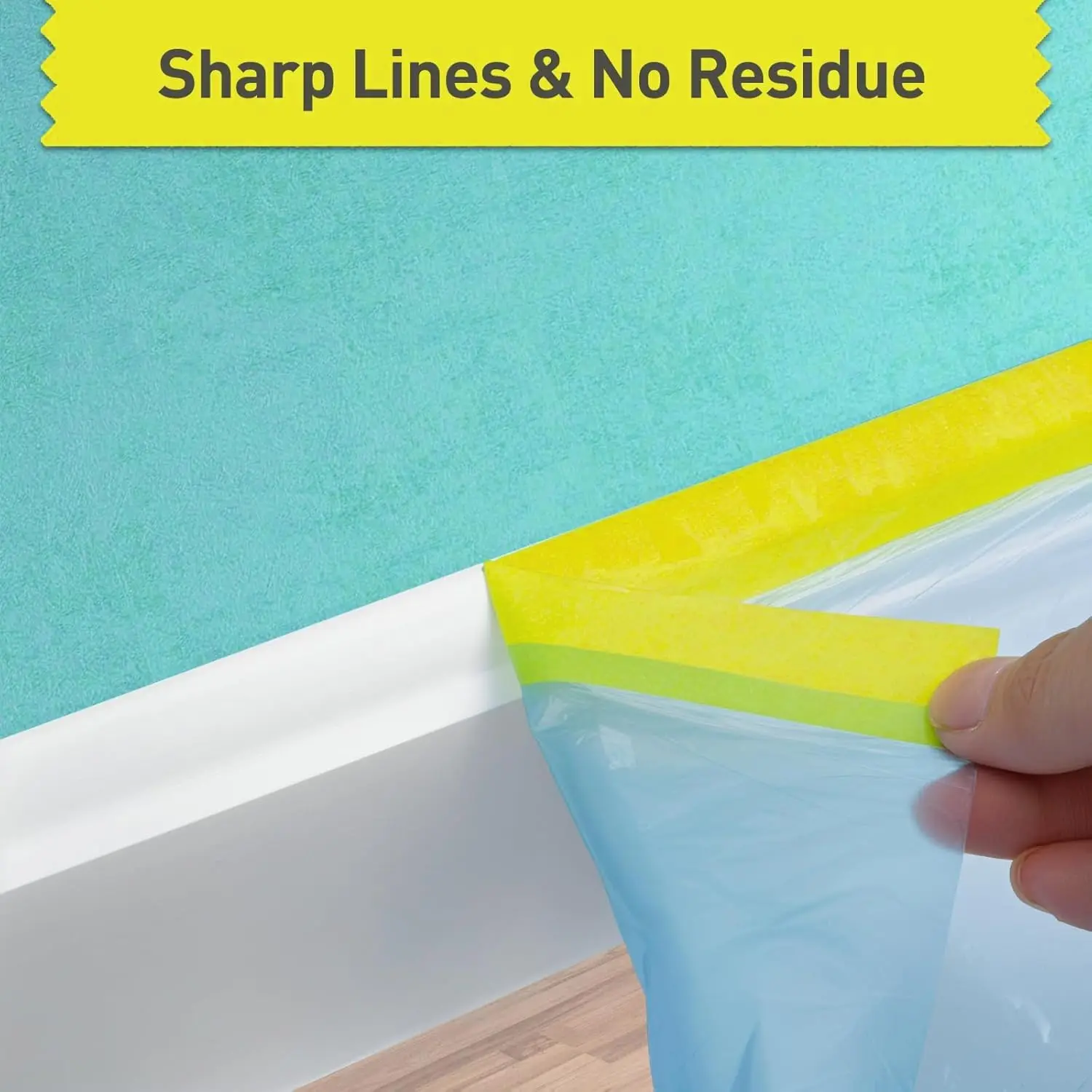 Self-Adhesive Pre-Taped Masking Film Tape and Drape Plastic Drop Cloth for Wall Furniture Car Painting Decorating Paint Protect