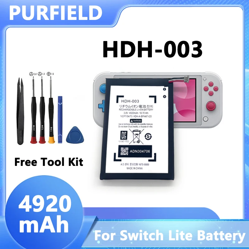 بطارية بديلة 3.8 فولت 4920 مللي أمبير في الساعة 18.7Wh HDH-003 مع أدوات لبطاريات نينتندو سويتش لايت HDH-001 HDH 003 HDH-A-BPHAT-C0