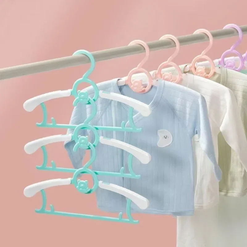 5/10/20Pcs Extendable Baby Nursery Closet Hanger Space Saving Kids Non-slip Clothes Hanger for Girl Boy Toddler Kids