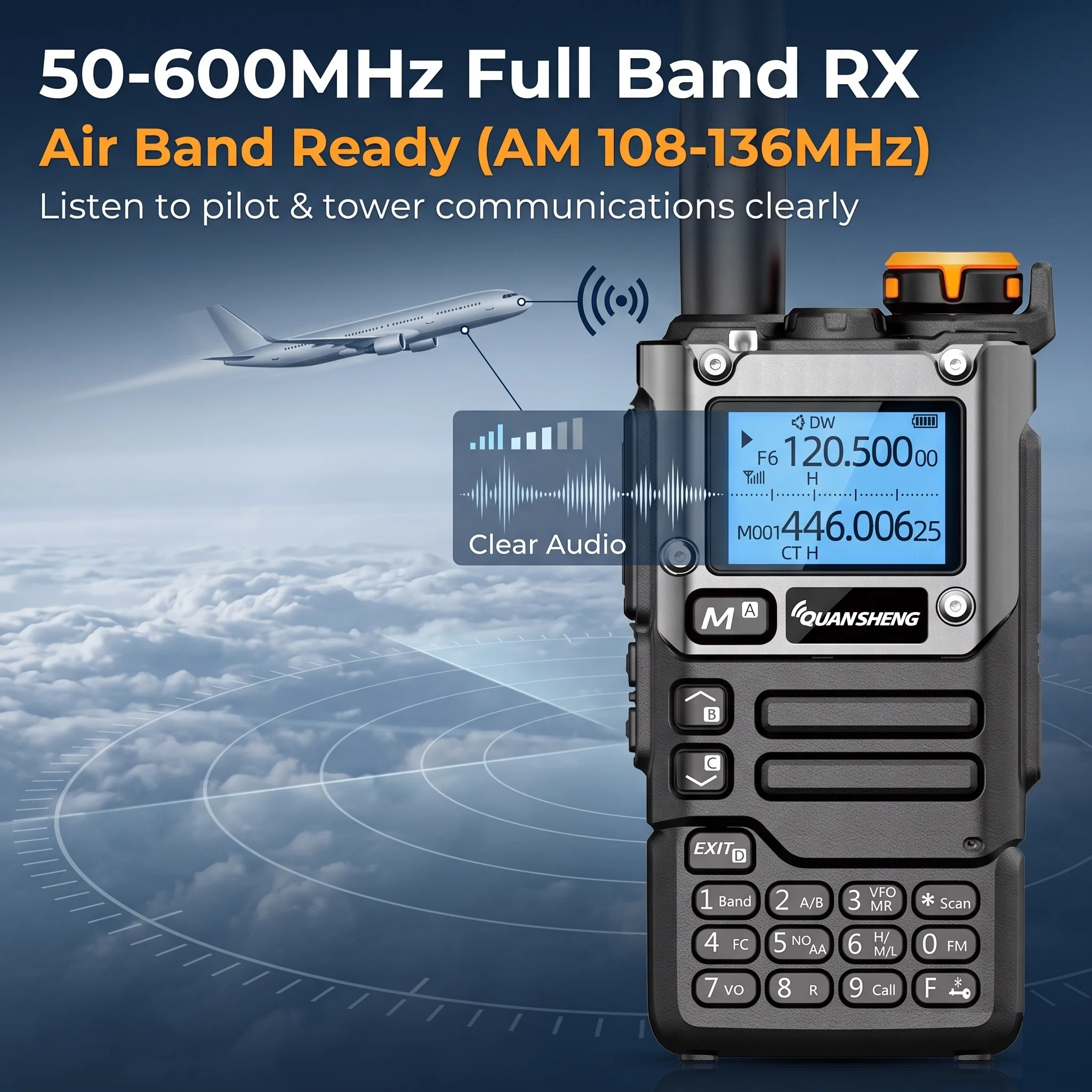 Quansheng UV K5(8) Portable Walkie Talkie AM/FM Two-Way Radio Amateur Ham Radio Wireless Set with Long Range Receiver