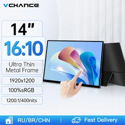 Vchhance 14 Polegada monitor portátil 1920x1200p fhd touchscreen hdmi-compatível display de viagem para computador portátil xbox switch ps4/5