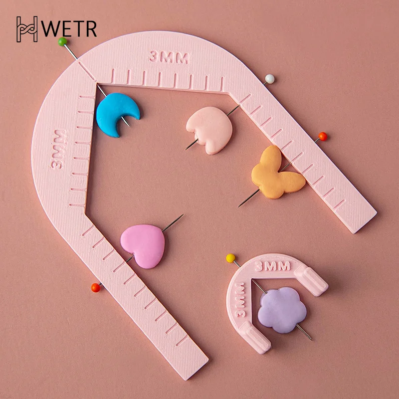 

Soft Ceramic Earrings Drilling Guider/Pendant Perforated Auxiliary Tool With Scale Clay Thickness Balance Ruler 3/4/5MM