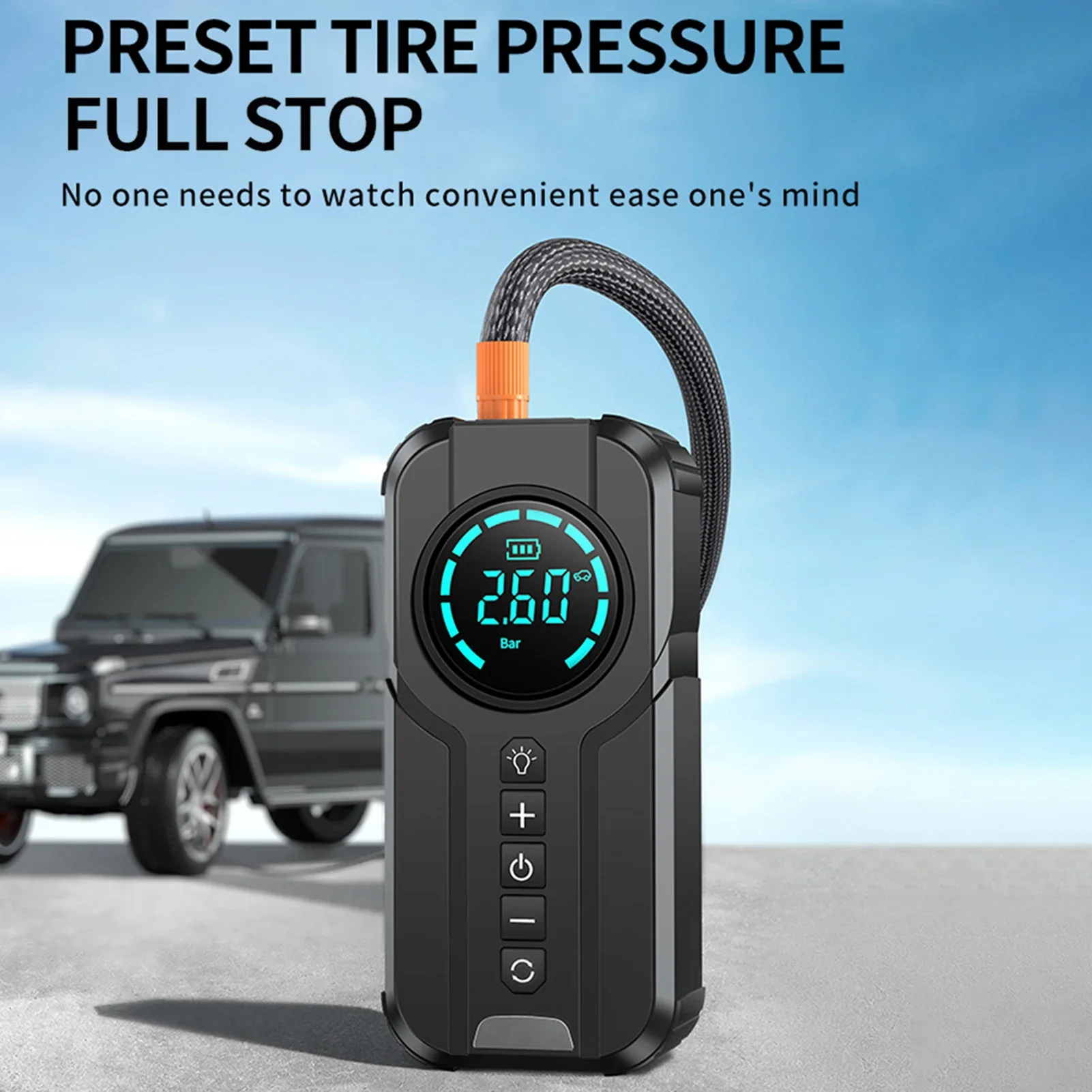 

6000mAhJump Starter with Air Compressor, 1000A Portable Battery Booster with 150 PSI Tire Inflation Jump Starter for Car