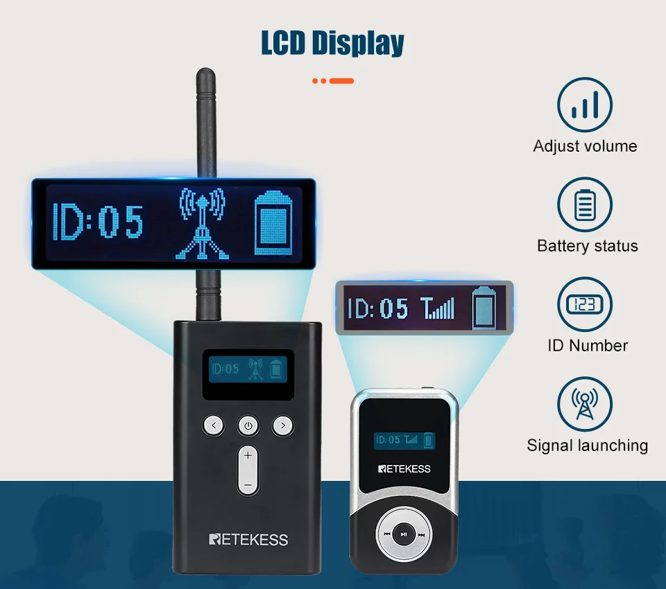 Retekess T130S Tour Guide System Audio Guide, 2. Generation T130 Mic Long Standby Transmitter Empfänger Radio Guide für Tourentraining – Detail 12