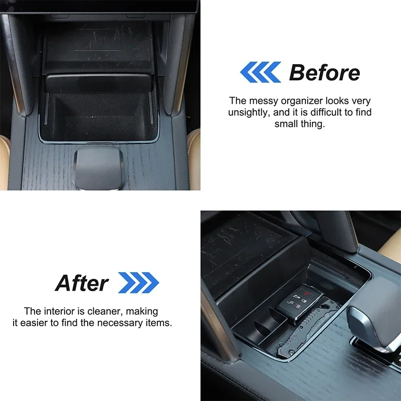 ABS Black For Land Rover Discovery Sport 2024+ Car center control gearbox front storage box car interior accessories 1Pcs