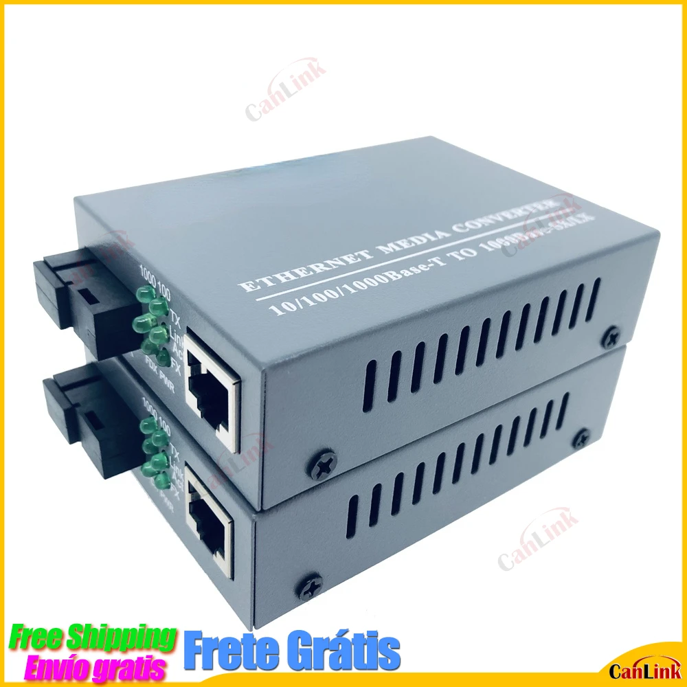 NEW Gigabit Fiber Optical Media Converter 10/100/1000Mbps Single Mode Single Fiber SC Port External Power Supply