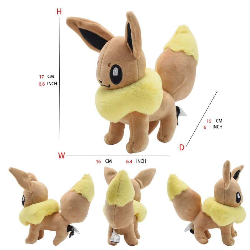 Bonecas macias de pelúcia para crianças, Eevee Evolution, Sylveon, Flareen, Jolteon, Umbreon, Vaporeon, Pikachu, Baby Gift