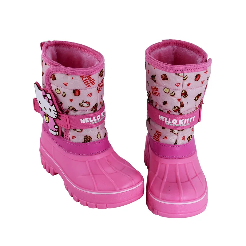 Sanrios New Child Boots Girl Water Proof Anti-Slip Thicken Keep Warm My Melody Cinnamoroll Sanrios Girl Versatile Cotton Boots